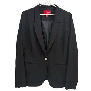 Guess Black Blazer L – Classic Workwear Jacket Gold Button Formal Office Chic
